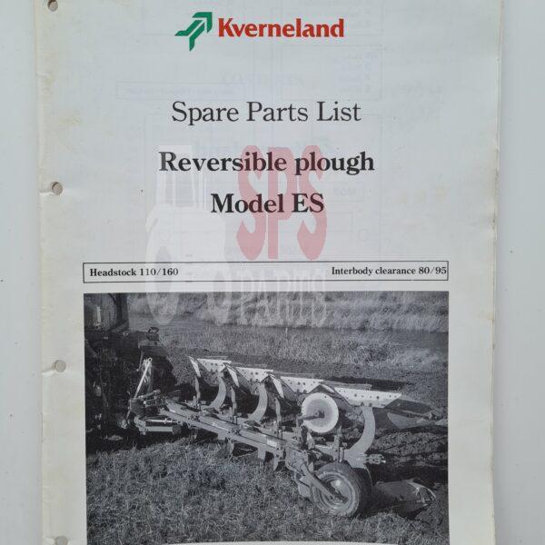 Kverneland Model ES Reversible Plough Parts Catalogue - SPS Parts