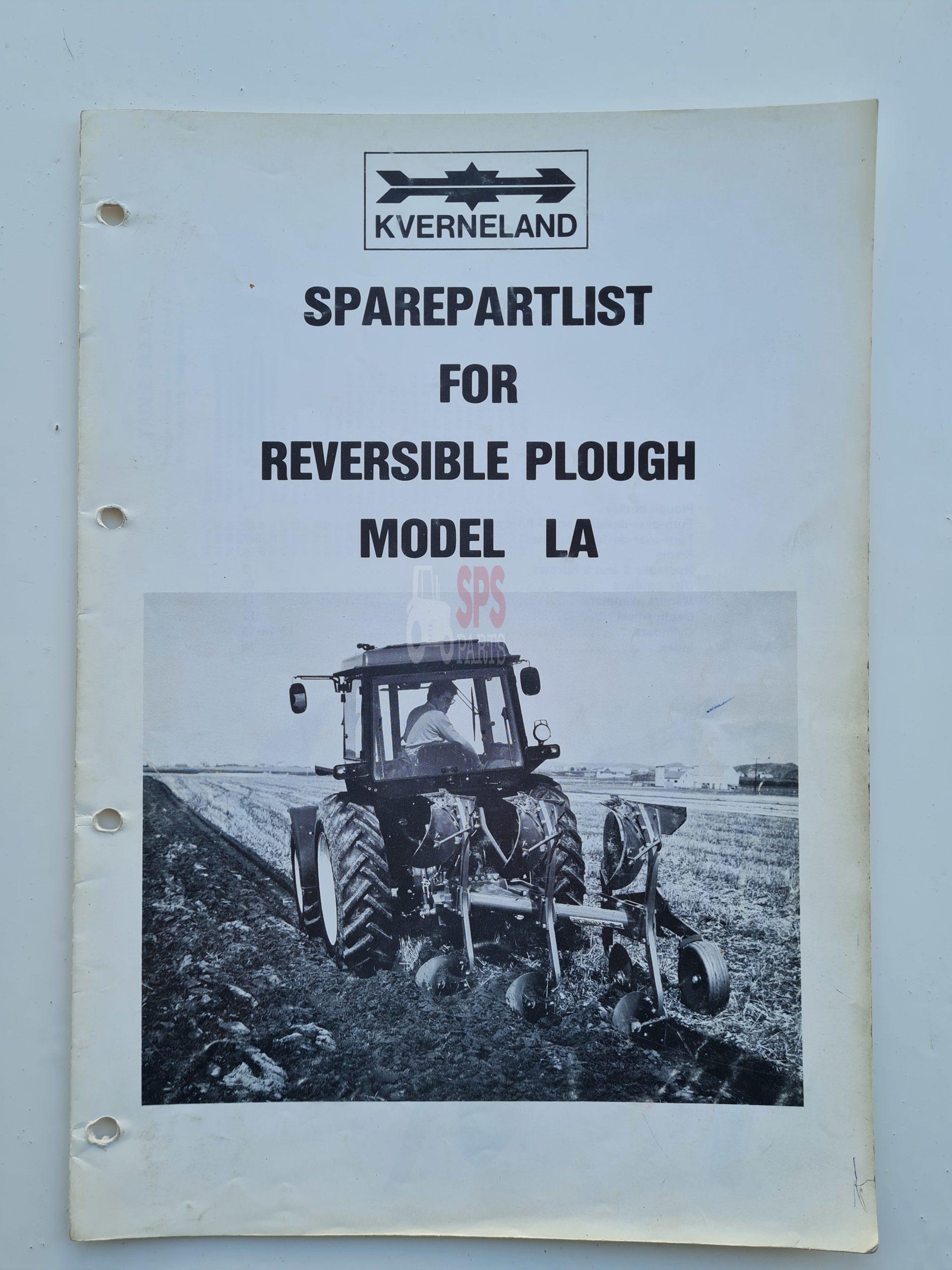 Kverneland LA Reversible Plough Parts Catalogue - SPS Parts