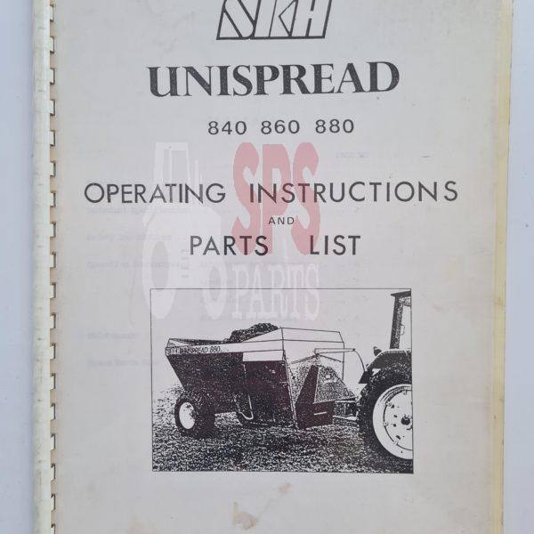 Unispread 840 860 880 Parts & Operators Manual - SPS Parts