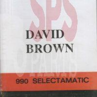 David Brown 990 Selectamatic Operators Manual