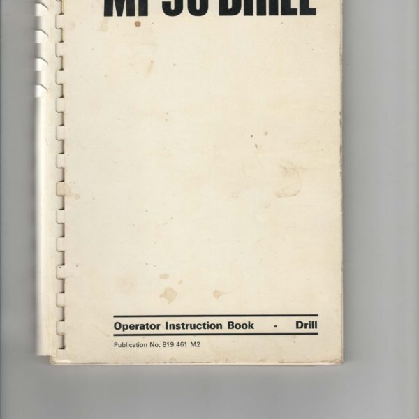 MF 30 Drill Operators Manual