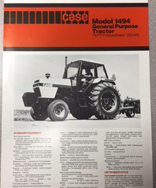 Case 1494 Tractor Sales Brochure