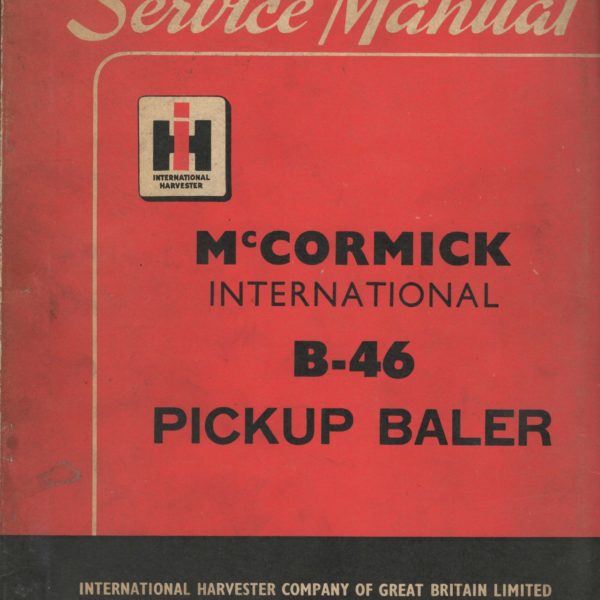 McCormick International B46 Baler Service Manual