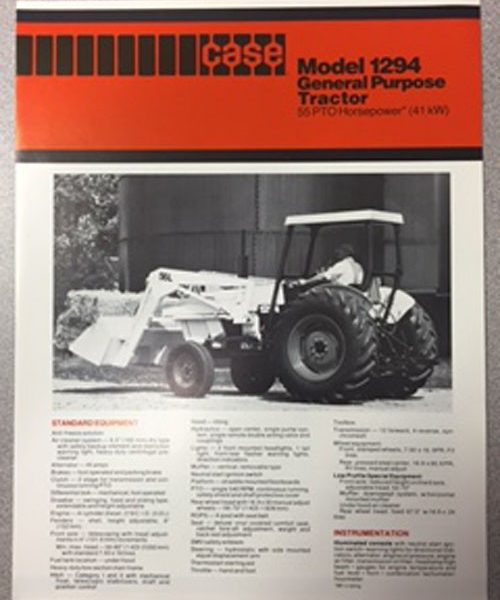 Case 1294 Tractor Sales Brochure