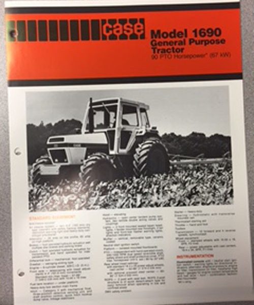 Case 1690 Tractor Sales Brochure
