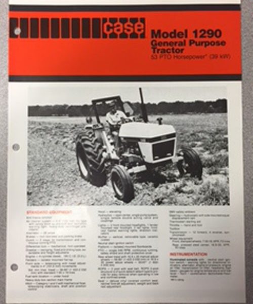 Case 1290 Tractor Sales Brochure