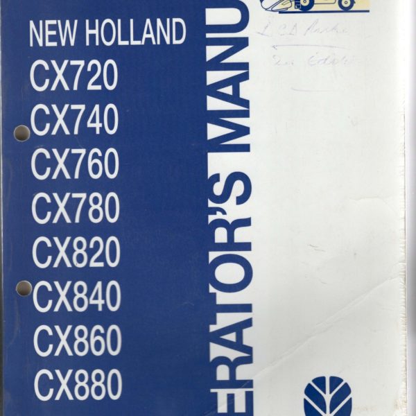 New Holland CX Series Combine Operators Manual