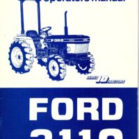 Ford 2110 Tractor Operators Manual
