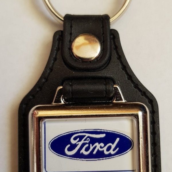 FORD TRACTOR EQUIPMENT LEATHER KEYRING 