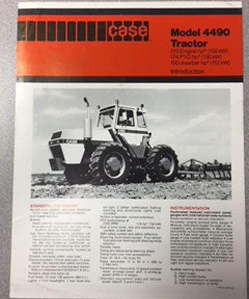 Case 4490 Tractor Sales Brochure
