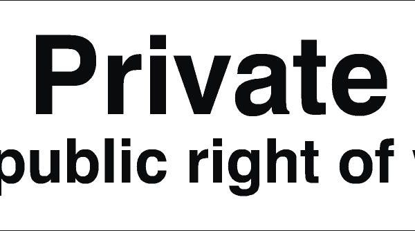 Private No Public Right Of Way Sign